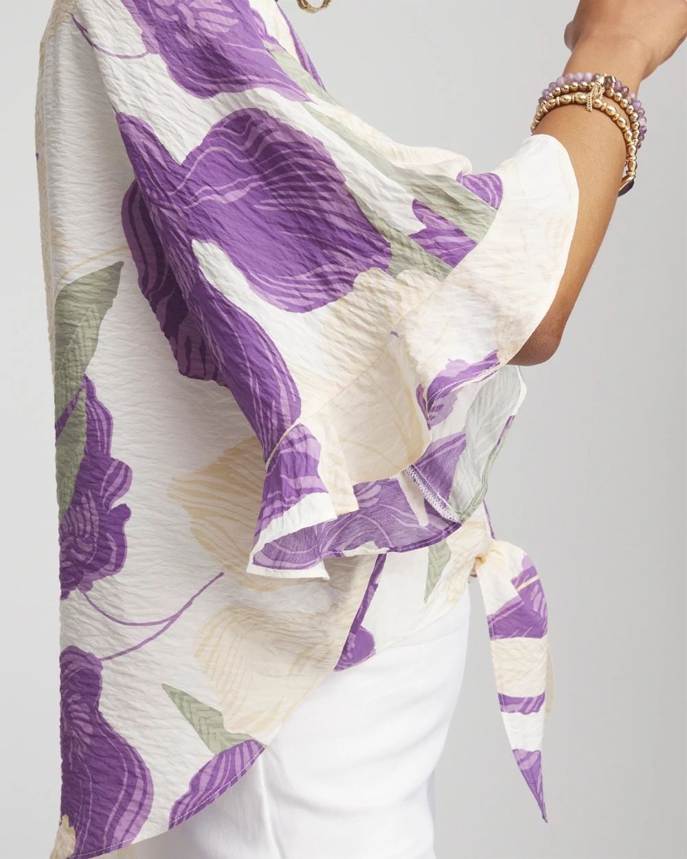 Ecovero™ Tie-Front Frill Sleeve Blouse | Chico's